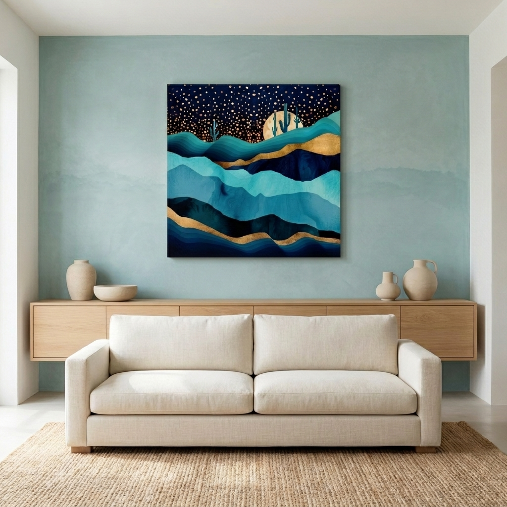 Indigo Desert Night Matte Canvas, Stretched, No Frame