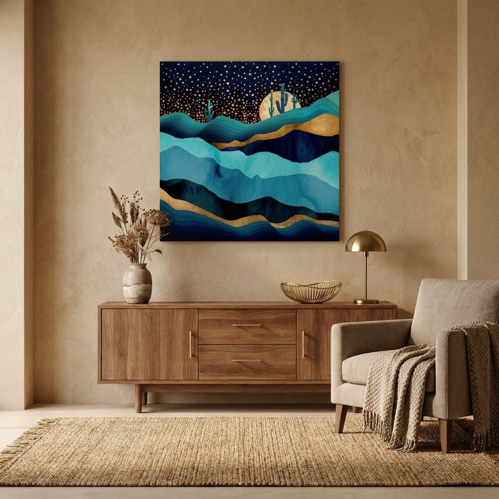 Indigo Desert Night Matte Canvas, Stretched, No Frame