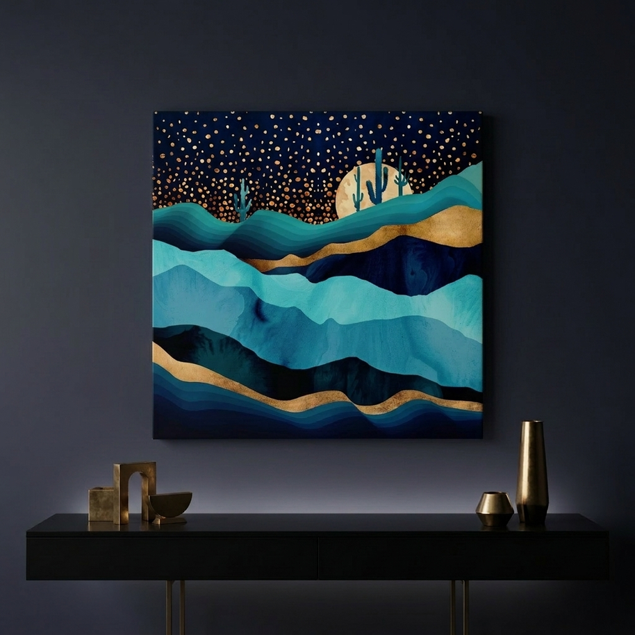 Indigo Desert Night Matte Canvas, Stretched, No Frame