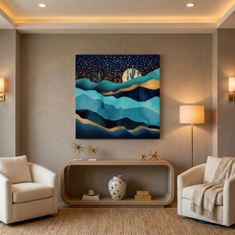 Indigo Desert Night Matte Canvas, Stretched, No Frame