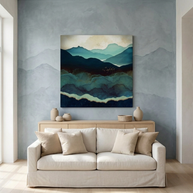 Indigo Mountains Matte Canvas, Stretched, No Frame