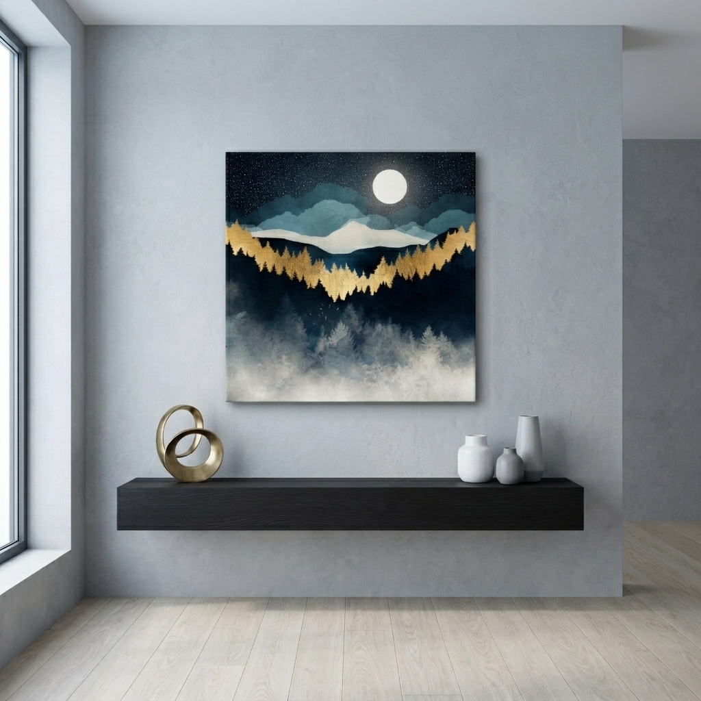 Indigo Night Matte Canvas, Stretched, No Frame