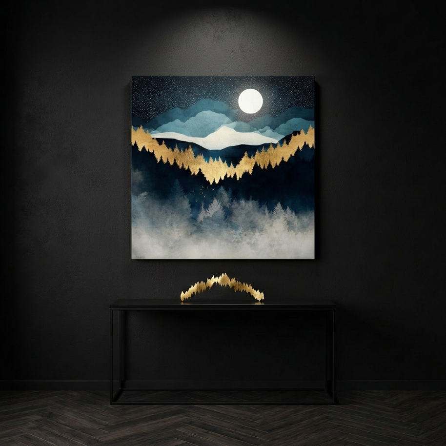 Indigo Night Matte Canvas, Stretched, No Frame