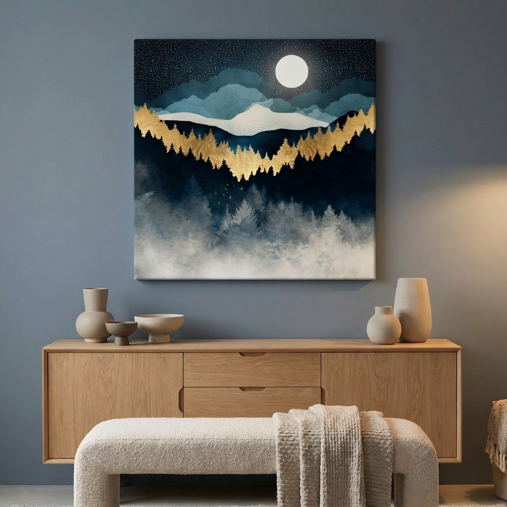 Indigo Night Matte Canvas, Stretched, No Frame