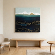 Indigo Waters Matte Canvas, Stretched, No Frame