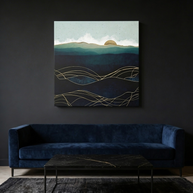 Indigo Waters Matte Canvas, Stretched, No Frame