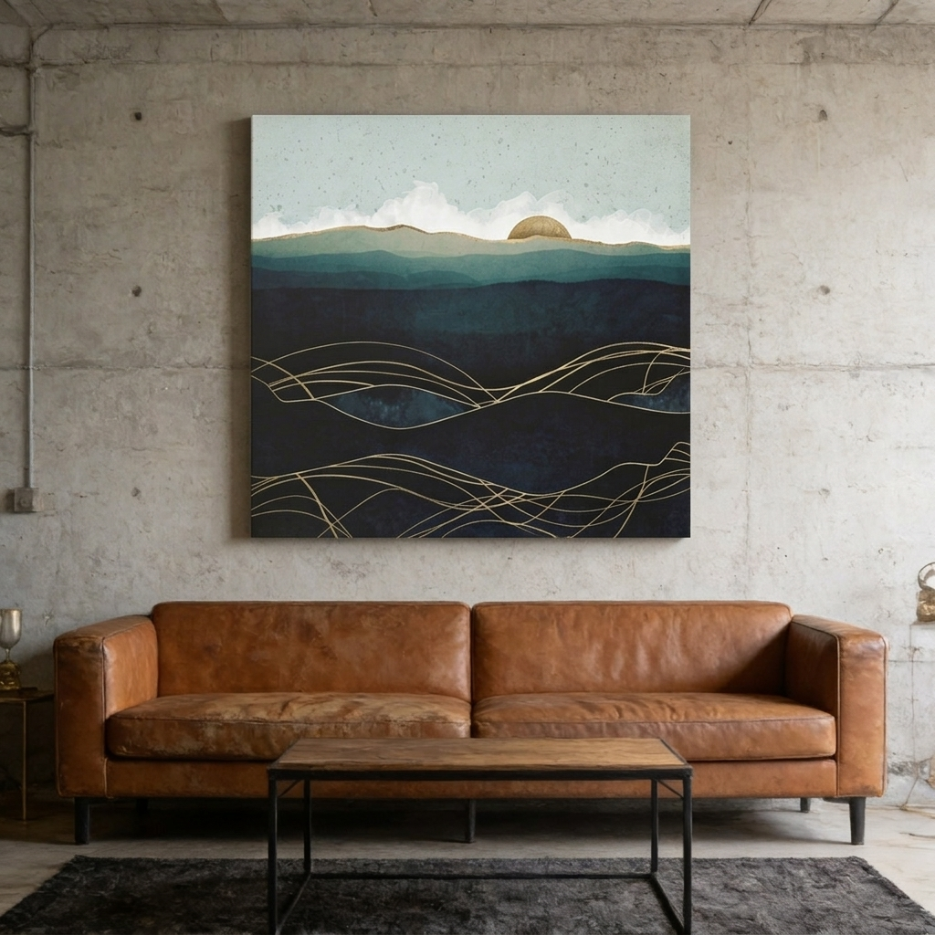 Indigo Waters Matte Canvas, Stretched, No Frame