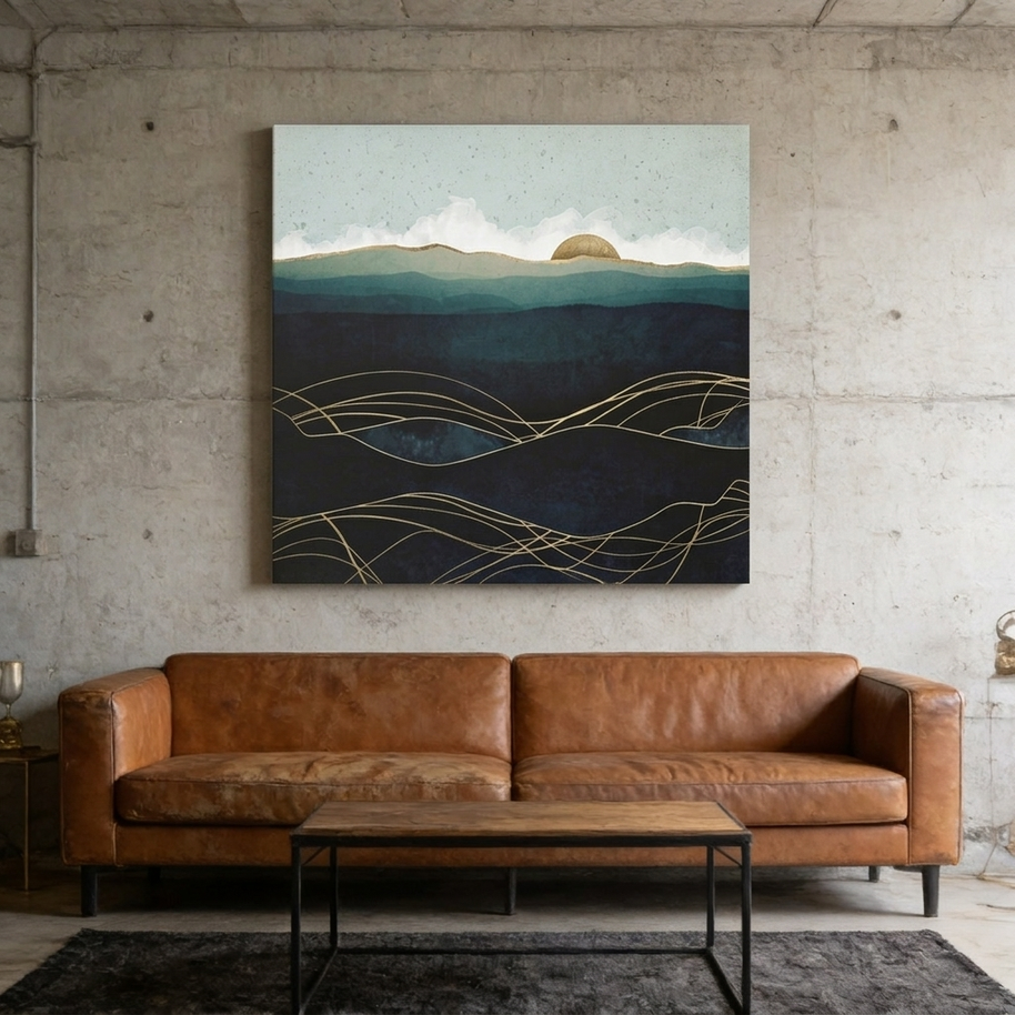 Indigo Waters Matte Canvas, Stretched, No Frame