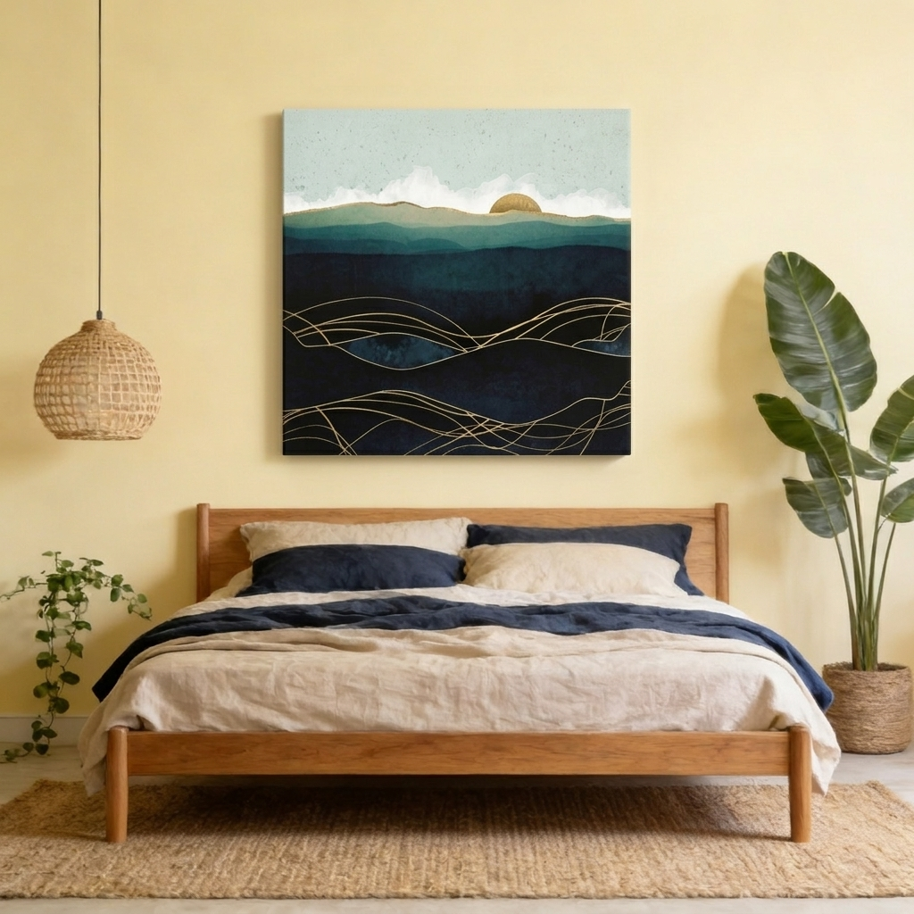 Indigo Waters Matte Canvas, Stretched, No Frame