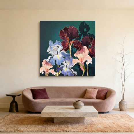 Iris Abstract Matte Canvas, Stretched, No Frame