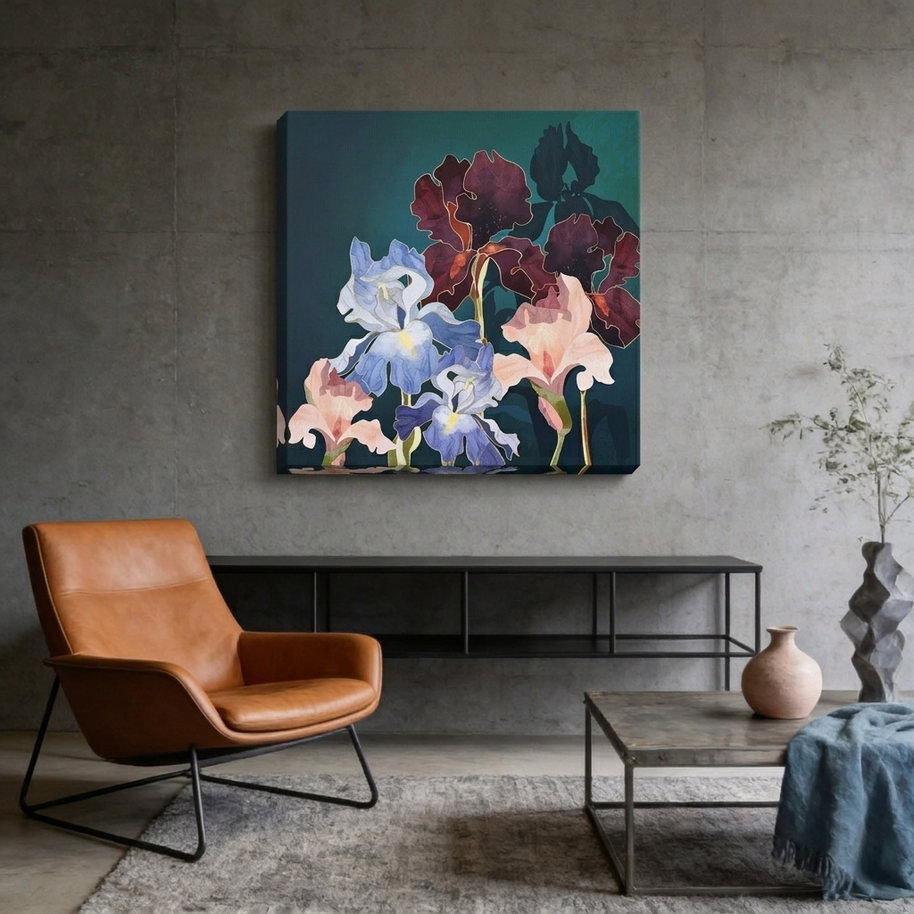 Iris Abstract Matte Canvas, Stretched, No Frame