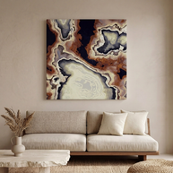 Ivory Agate Abstract Matte Canvas, Stretched, No Frame