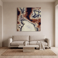 Ivory Agate Abstract Matte Canvas, Stretched, No Frame