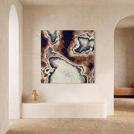 Ivory Agate Abstract Matte Canvas, Stretched, No Frame