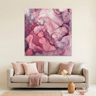 Liquid Mauve Abstract Matte Canvas, Stretched, No Frame