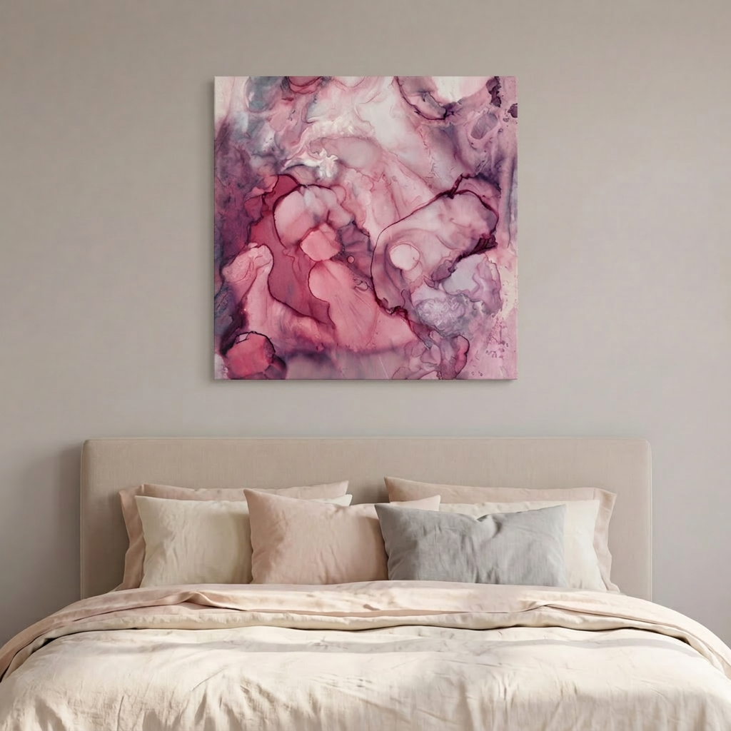 Liquid Mauve Abstract Matte Canvas, Stretched, No Frame