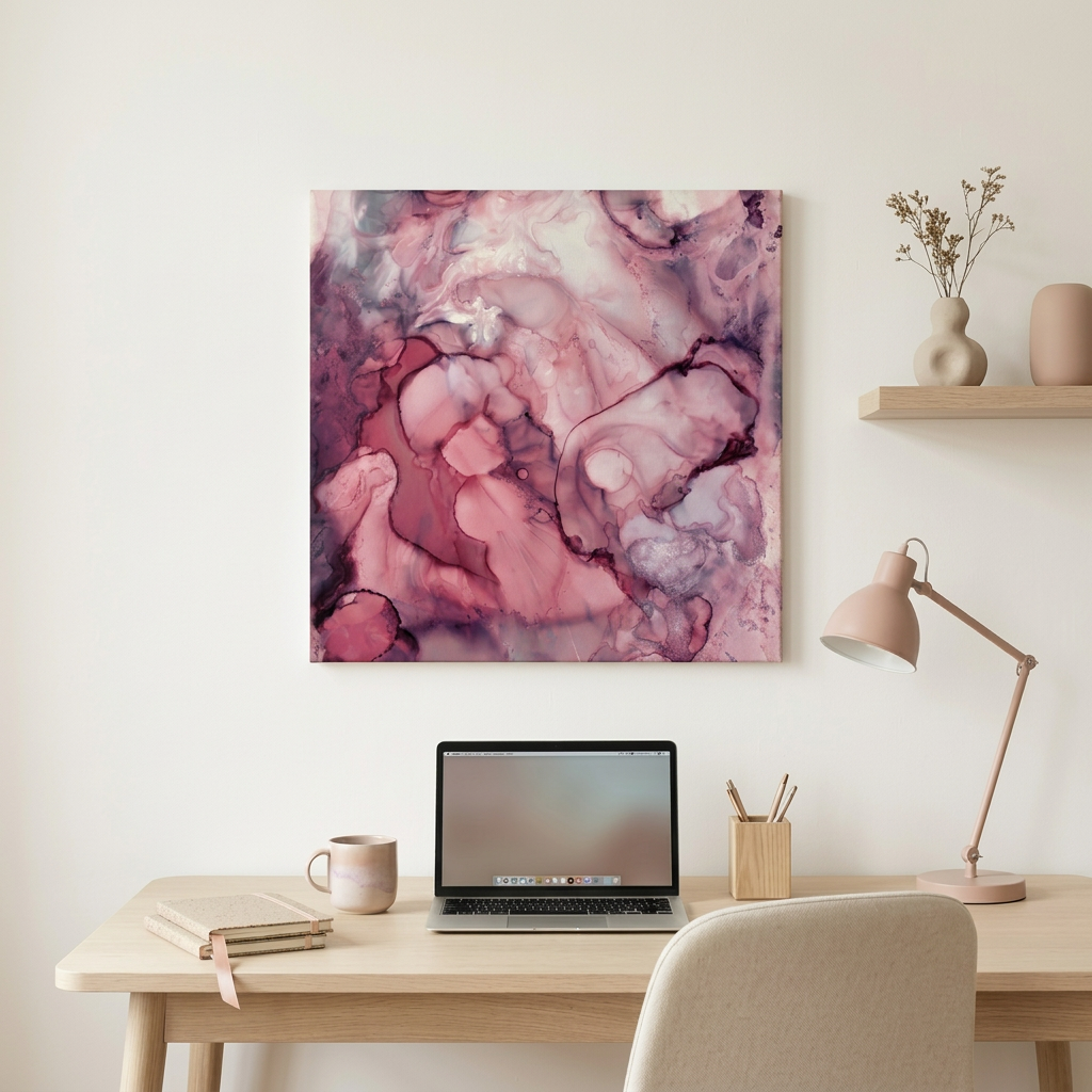 Liquid Mauve Abstract Matte Canvas, Stretched, No Frame