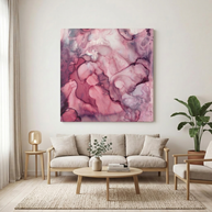 Liquid Mauve Abstract Matte Canvas, Stretched, No Frame