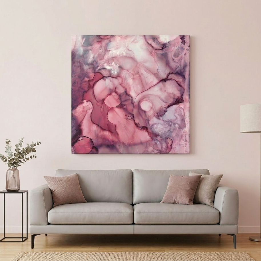 Liquid Mauve Abstract Matte Canvas, Stretched, No Frame