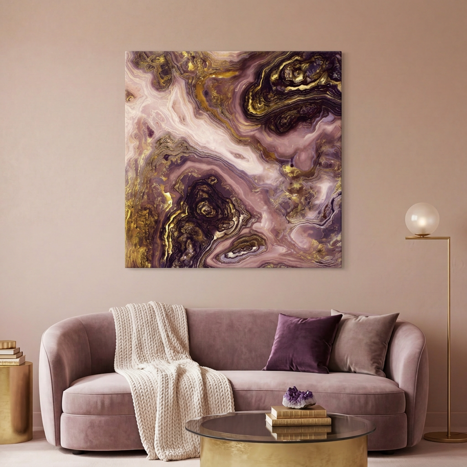 Liquid Gold Agate Matte Canvas, Stretched, No Frame