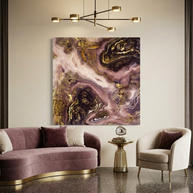 Liquid Gold Agate Matte Canvas, Stretched, No Frame