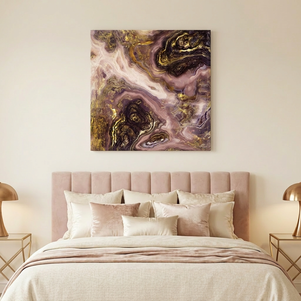 Liquid Gold Agate Matte Canvas, Stretched, No Frame