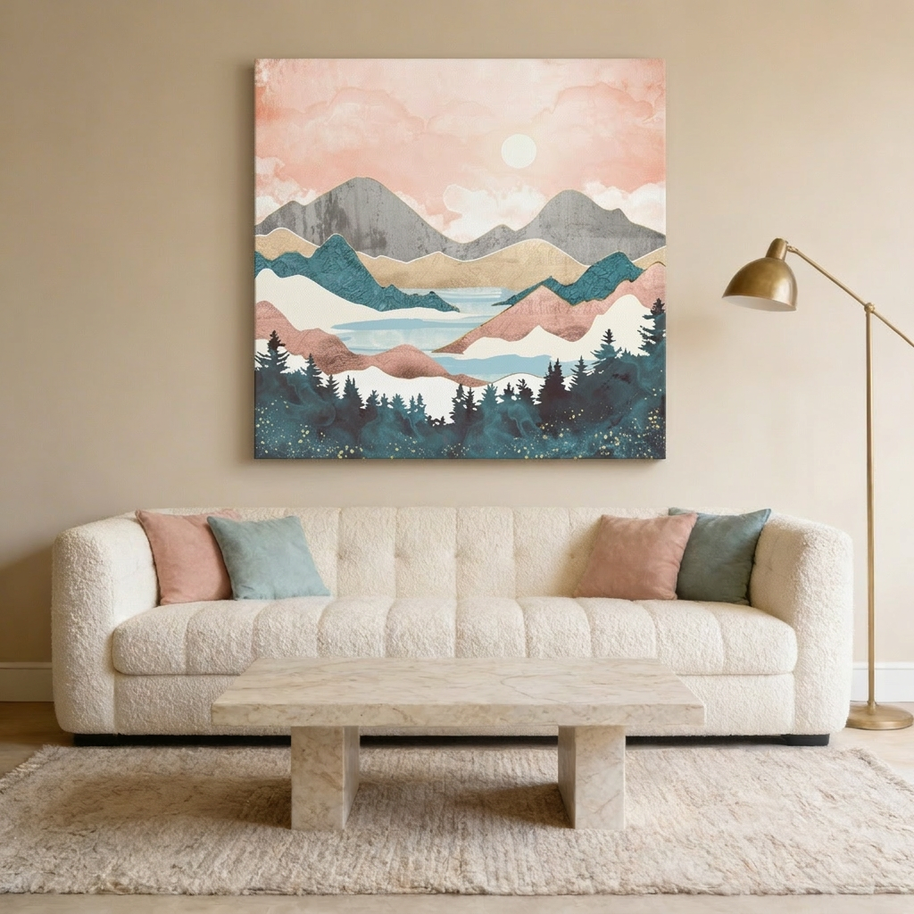 Lake Sunrise Matte Canvas, Stretched, No Frame