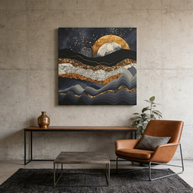Metallic Mountains Matte Canvas, Stretched, No Frame