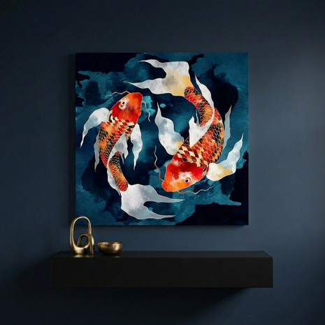 Metallic Koi II Matte Canvas, Stretched, No Frame