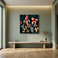Metallic Koi Matte Canvas, Stretched, No Frame