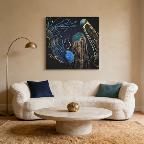 Metallic Jellyfish IV Matte Canvas, Stretched, No Frame