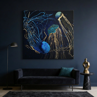 Metallic Jellyfish IV Matte Canvas, Stretched, No Frame