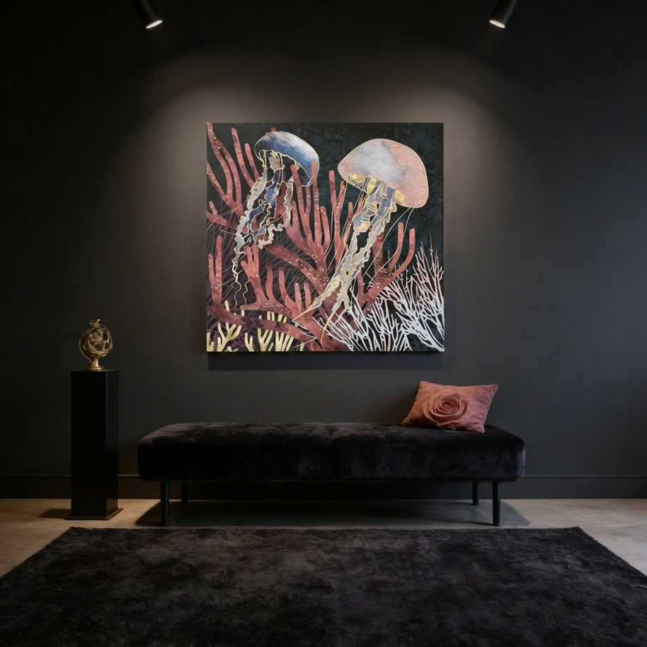 Metallic Coral Matte Canvas, Stretched, No Frame