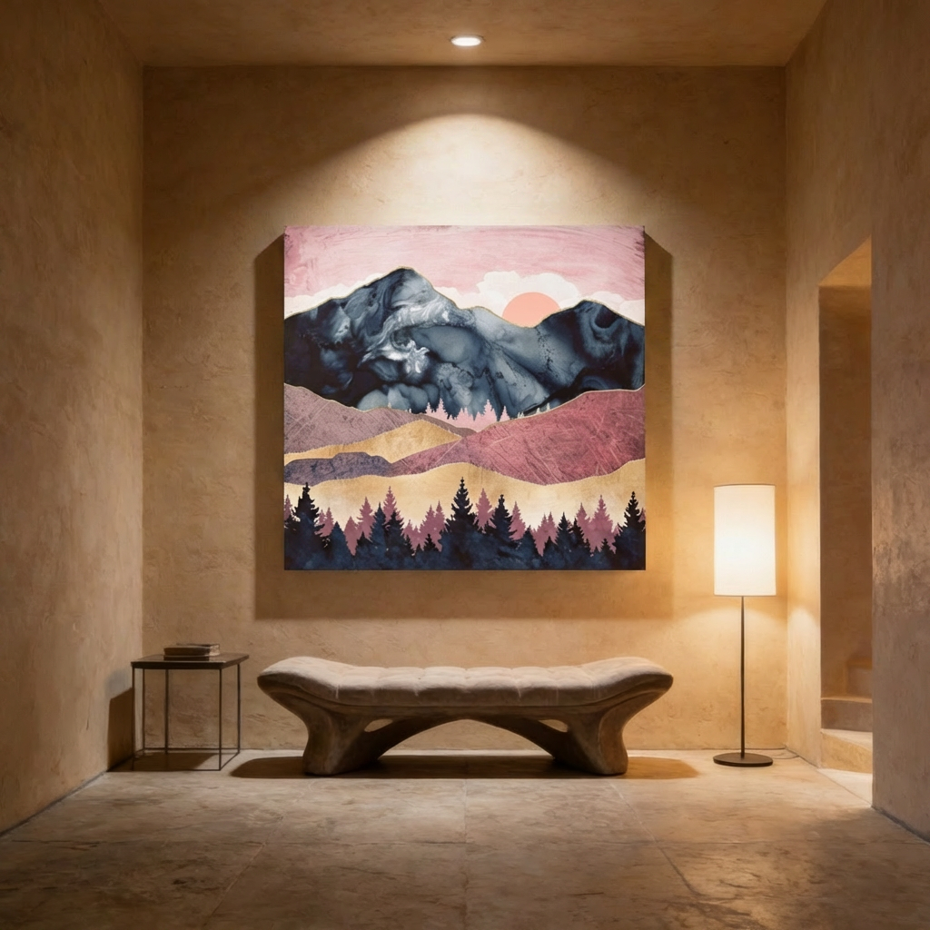 Mauve Vista Matte Canvas, Stretched, No Frame