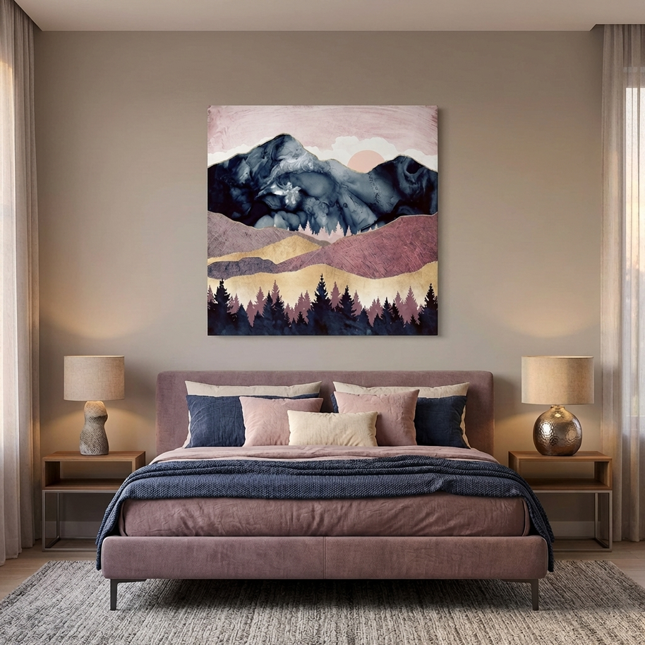 Mauve Vista Matte Canvas, Stretched, No Frame
