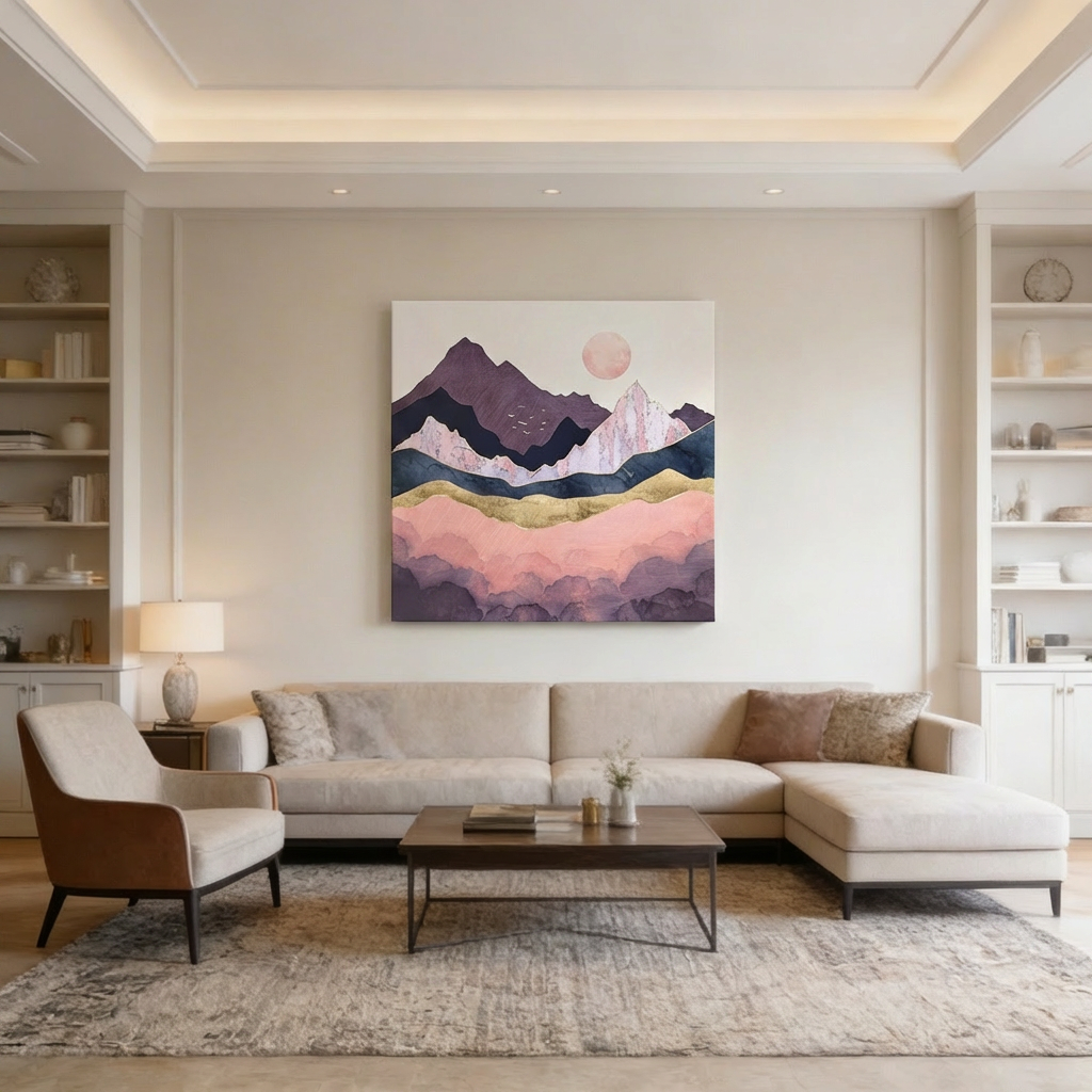 Mauve Mist Matte Canvas, Stretched, No Frame