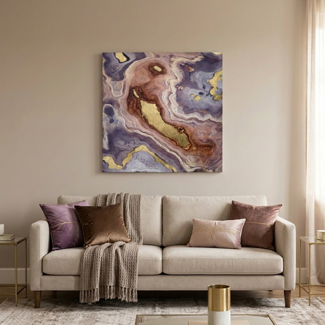 Mauve Agate Matte Canvas, Stretched, No Frame