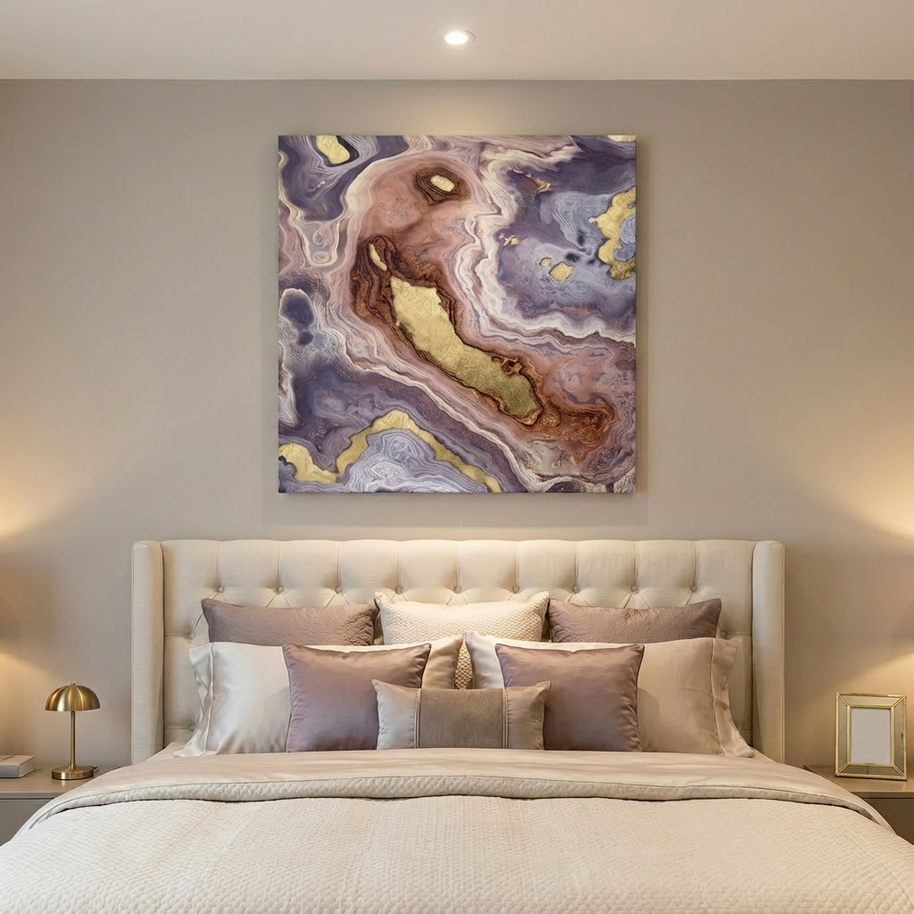 Mauve Agate Matte Canvas, Stretched, No Frame