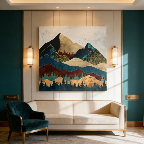 Malachite Mountains Matte Canvas, Stretched, No Frame
