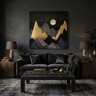 Golden Night Peaks Matte Canvas, Stretched, No Frame