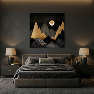 Golden Night Peaks Matte Canvas, Stretched, No Frame