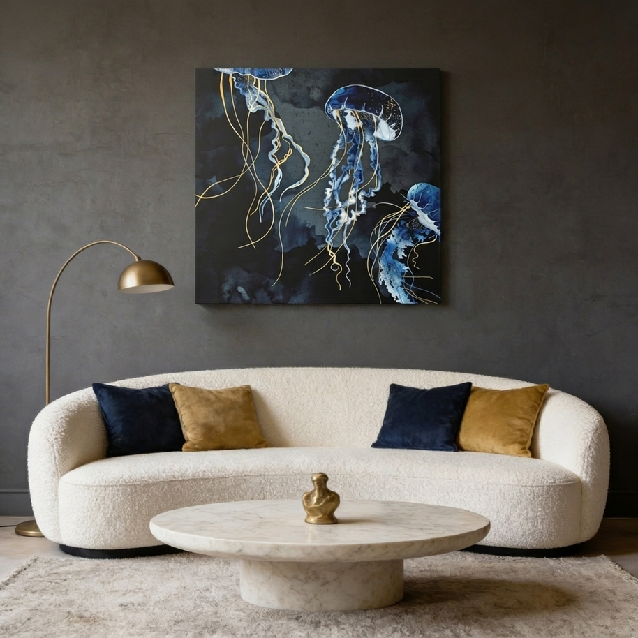 Metallic Ocean III Matte Canvas, Stretched, No Frame