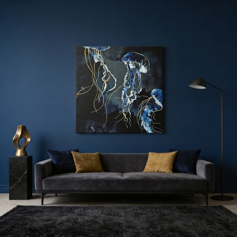 Metallic Ocean III Matte Canvas, Stretched, No Frame