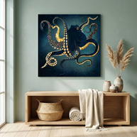 Metallic Octopus IV Matte Canvas, Stretched, No Frame