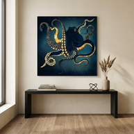 Metallic Octopus IV Matte Canvas, Stretched, No Frame