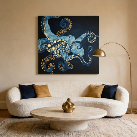 Metallic Octopus VII Matte Canvas, Stretched, No Frame