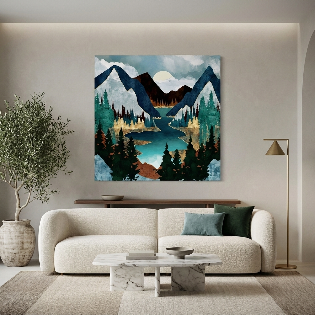 River Vista Matte Canvas, Stretched, No Frame