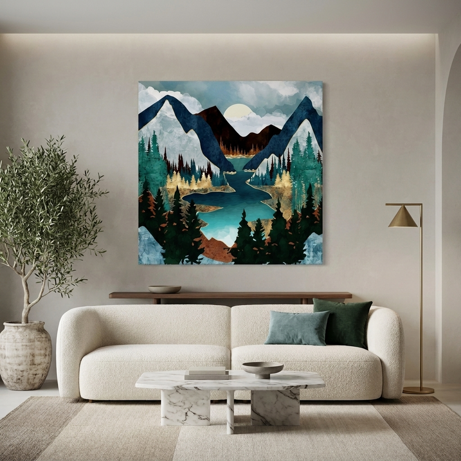 River Vista Matte Canvas, Stretched, No Frame