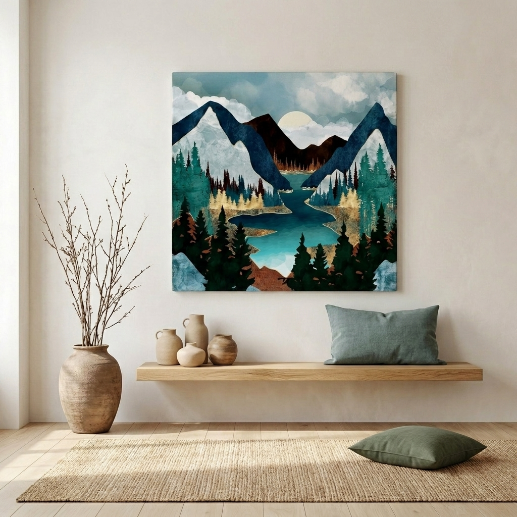 River Vista Matte Canvas, Stretched, No Frame