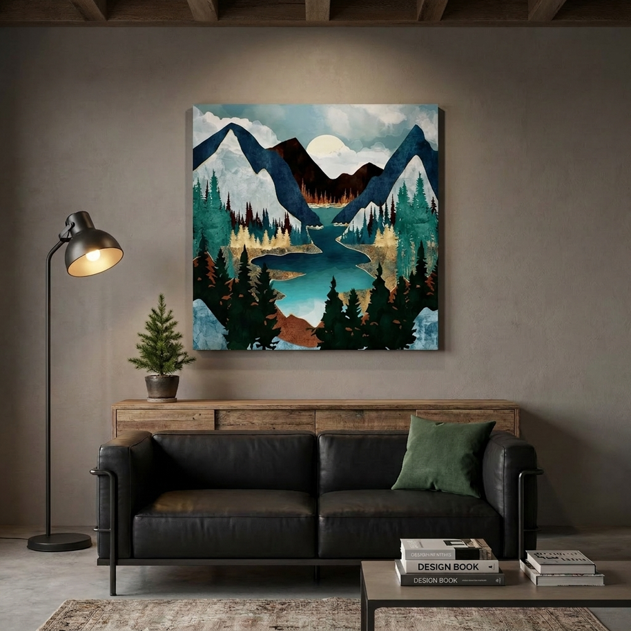 River Vista Matte Canvas, Stretched, No Frame